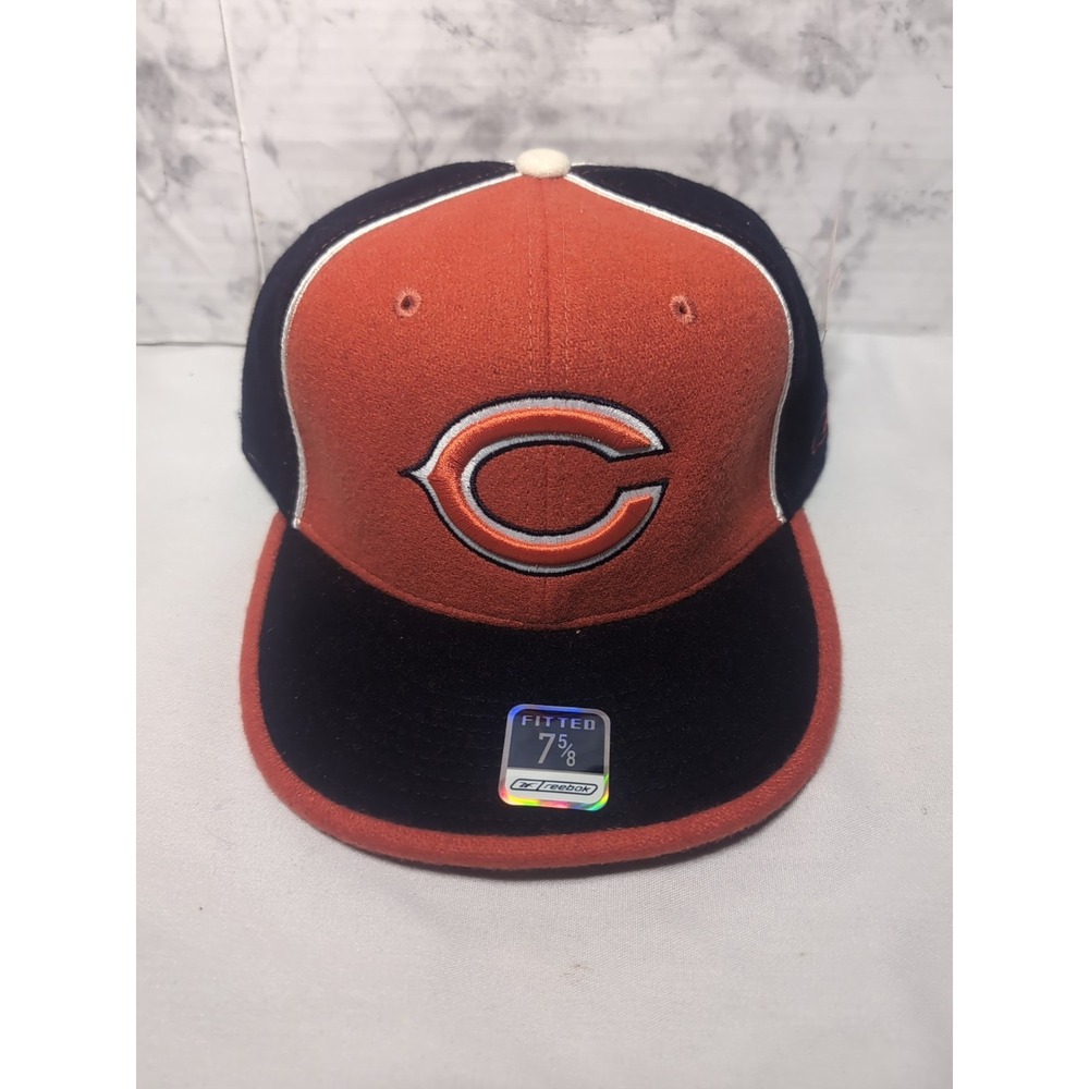 NWT Reebok Hat Cap NFL Chicago Bears 7 5/8 Fitted 100% Wool